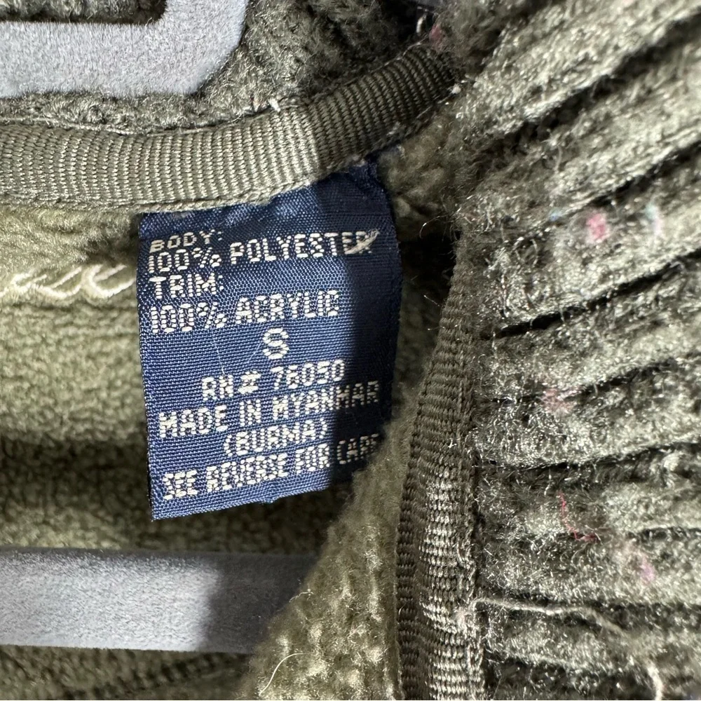 Olive Green Sweater with Red Pattern